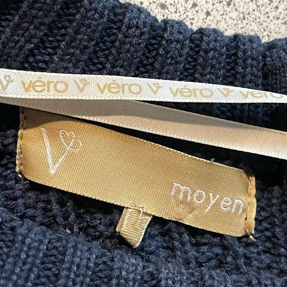 #118 Véro navy cable knit sweater dress - Picture 7 of 8